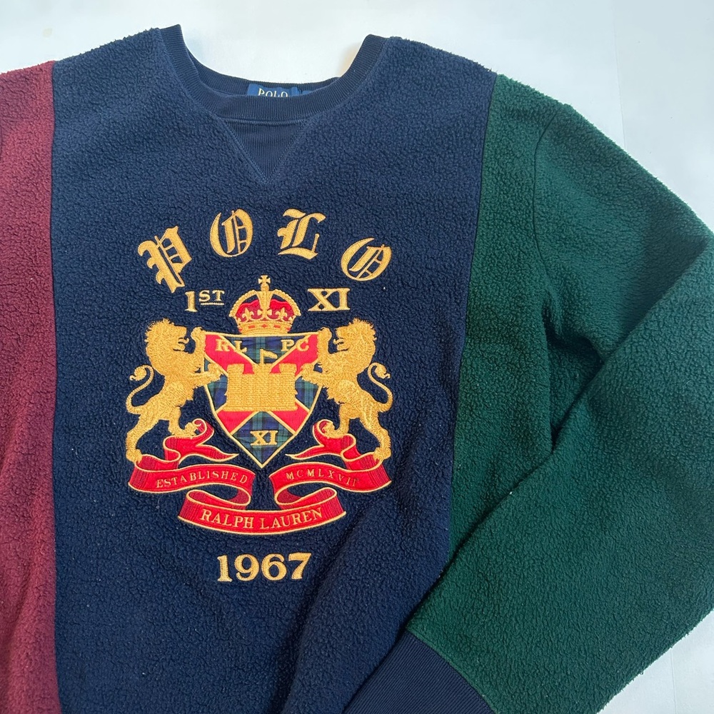 Polo Ralph Lauren Crest Logo Embroidered Sweatshirt Sweater medium - Picture 4 of 11